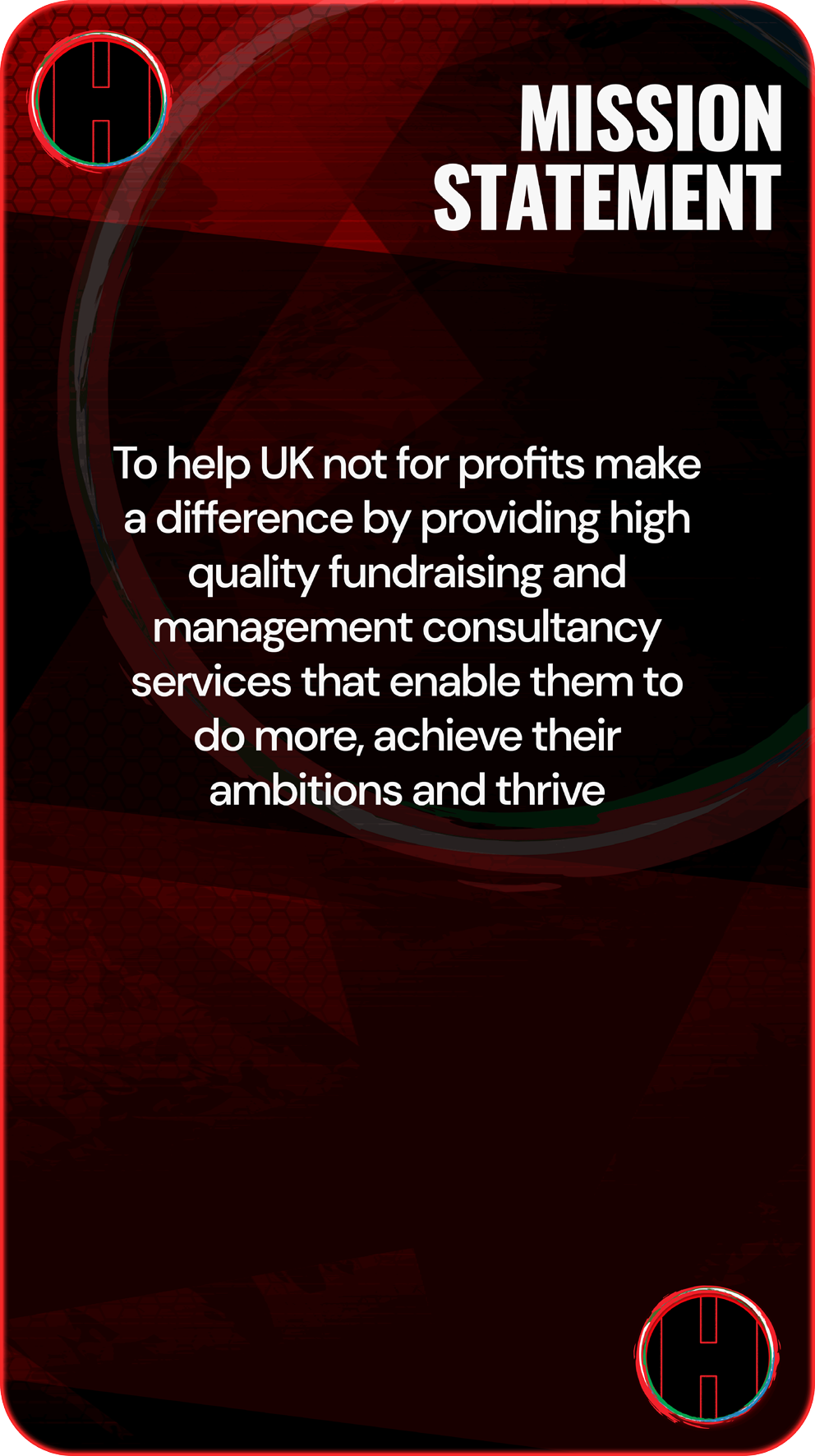 heaward solutions mission statement card detailing Heward Solutions mission statement